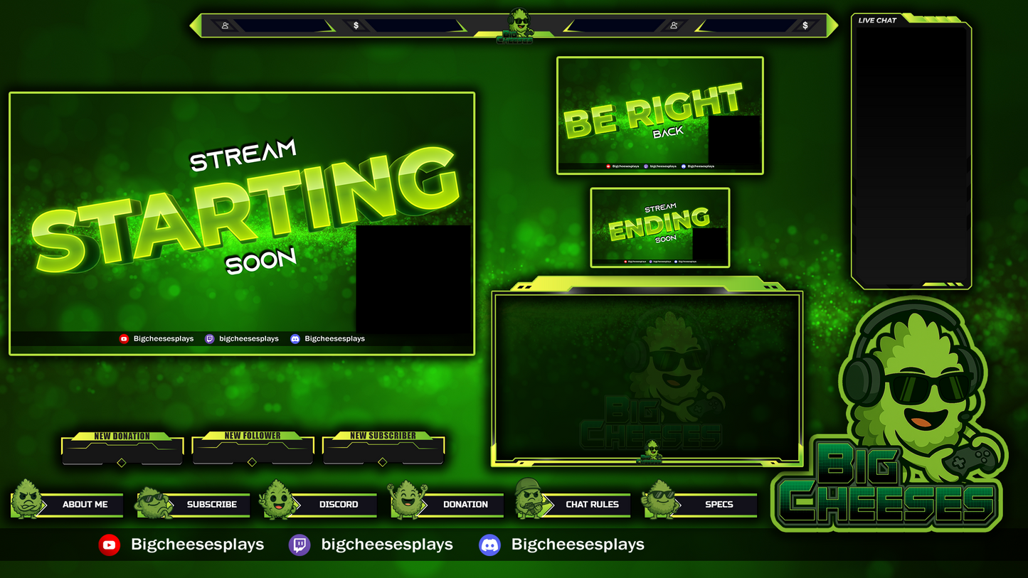 Ultimate Neon Green Stream Overlay