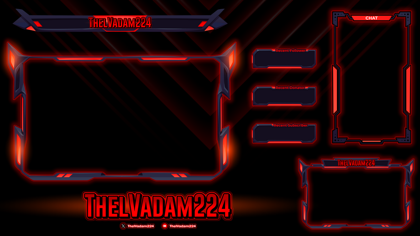 Cyber Red Streaming Overlay