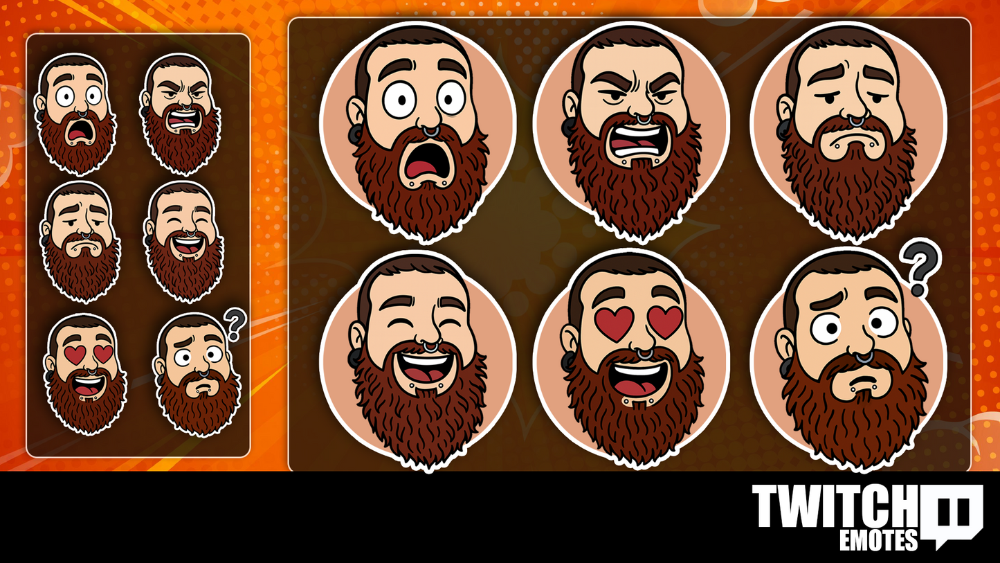 BeardGuy Twitch Emotes
