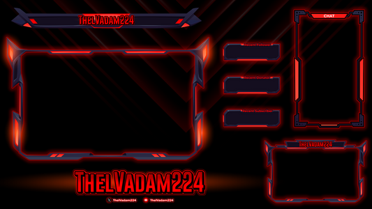 Cyber Red Streaming Overlay