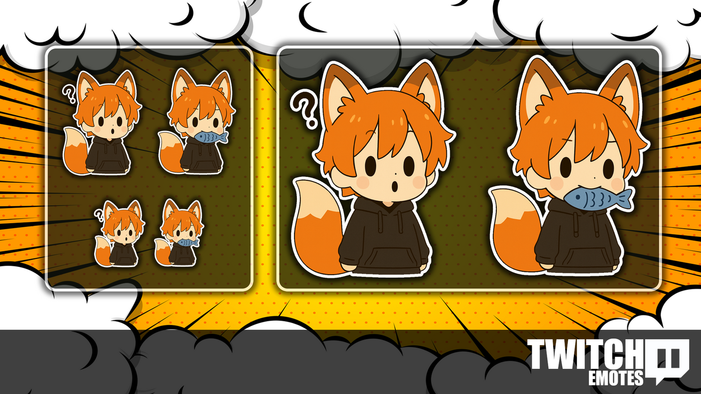 Cute Fox Twitch Emotes